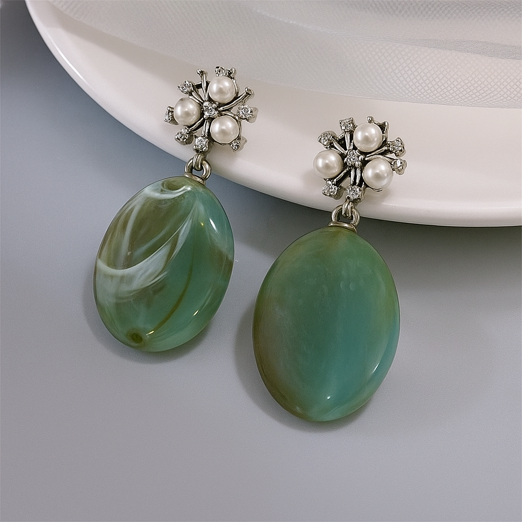 Emerald Bloom Drop Earring